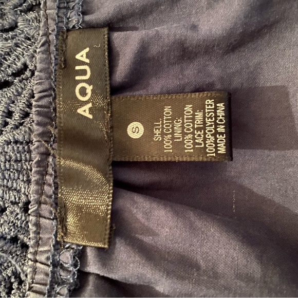 Navy Blue Off-Shoulder Cotton  Dress - Picture 4 of 6